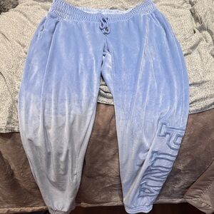 PINK Victoria's Secret Light Blue Velour Joggers